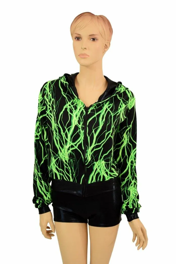 "Kimberly" Jacket in Neon Lightning Print