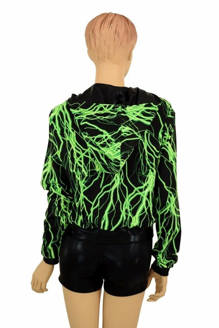 "Kimberly" Jacket in Neon Lightning Print