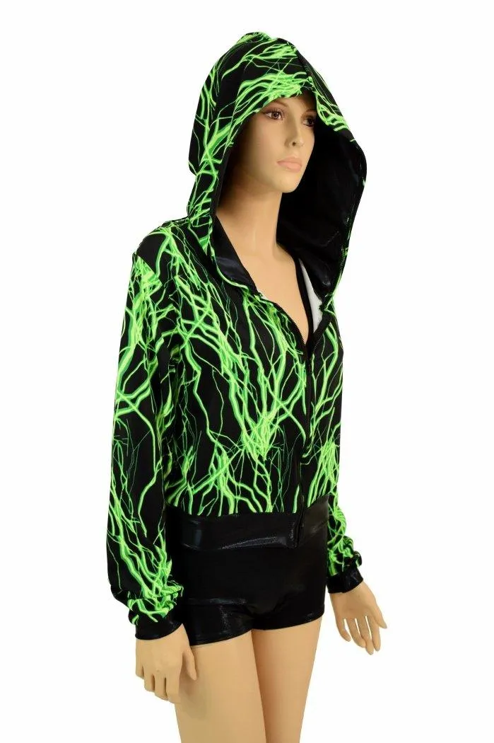 "Kimberly" Jacket in Neon Lightning Print