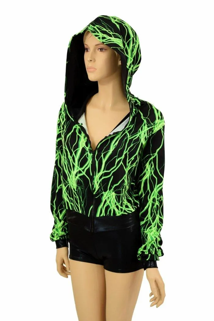 "Kimberly" Jacket in Neon Lightning Print