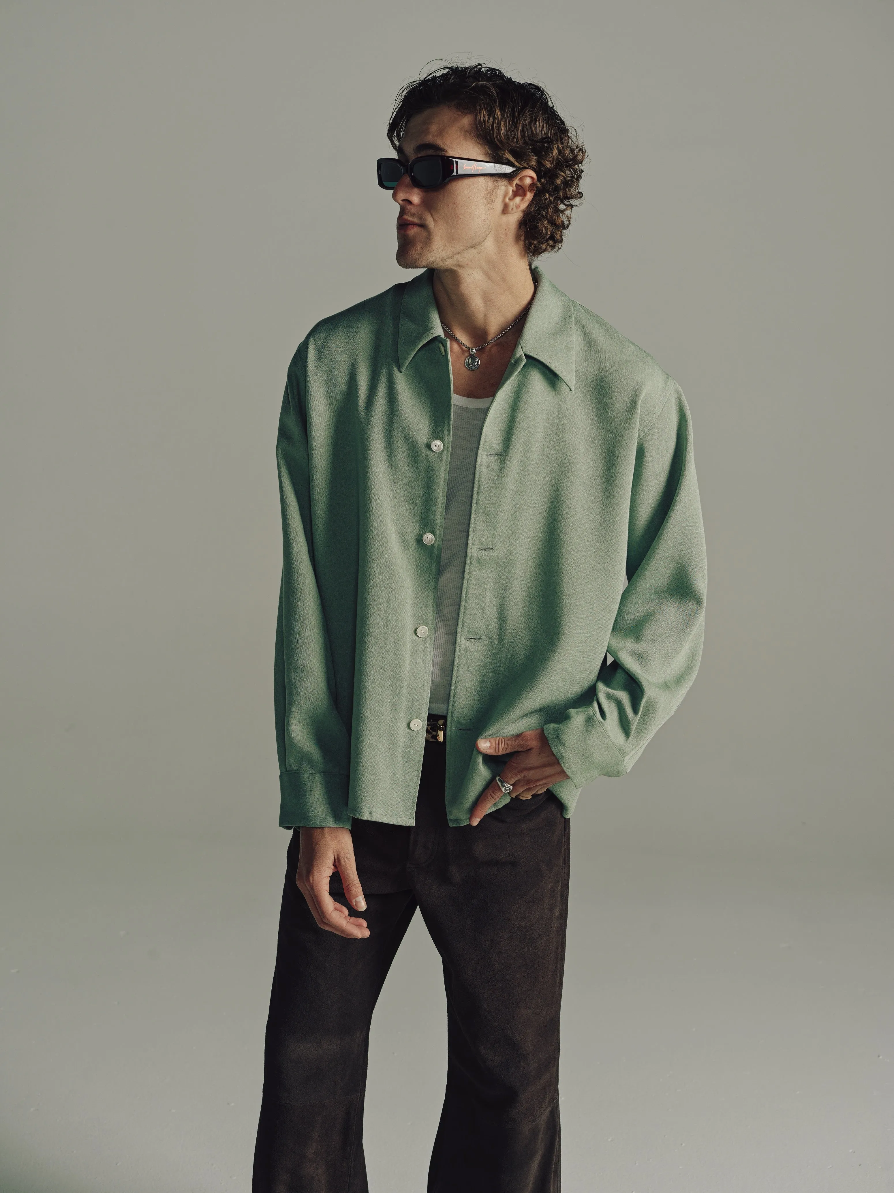 Relaxed Long Sleeve Shirt | Sage