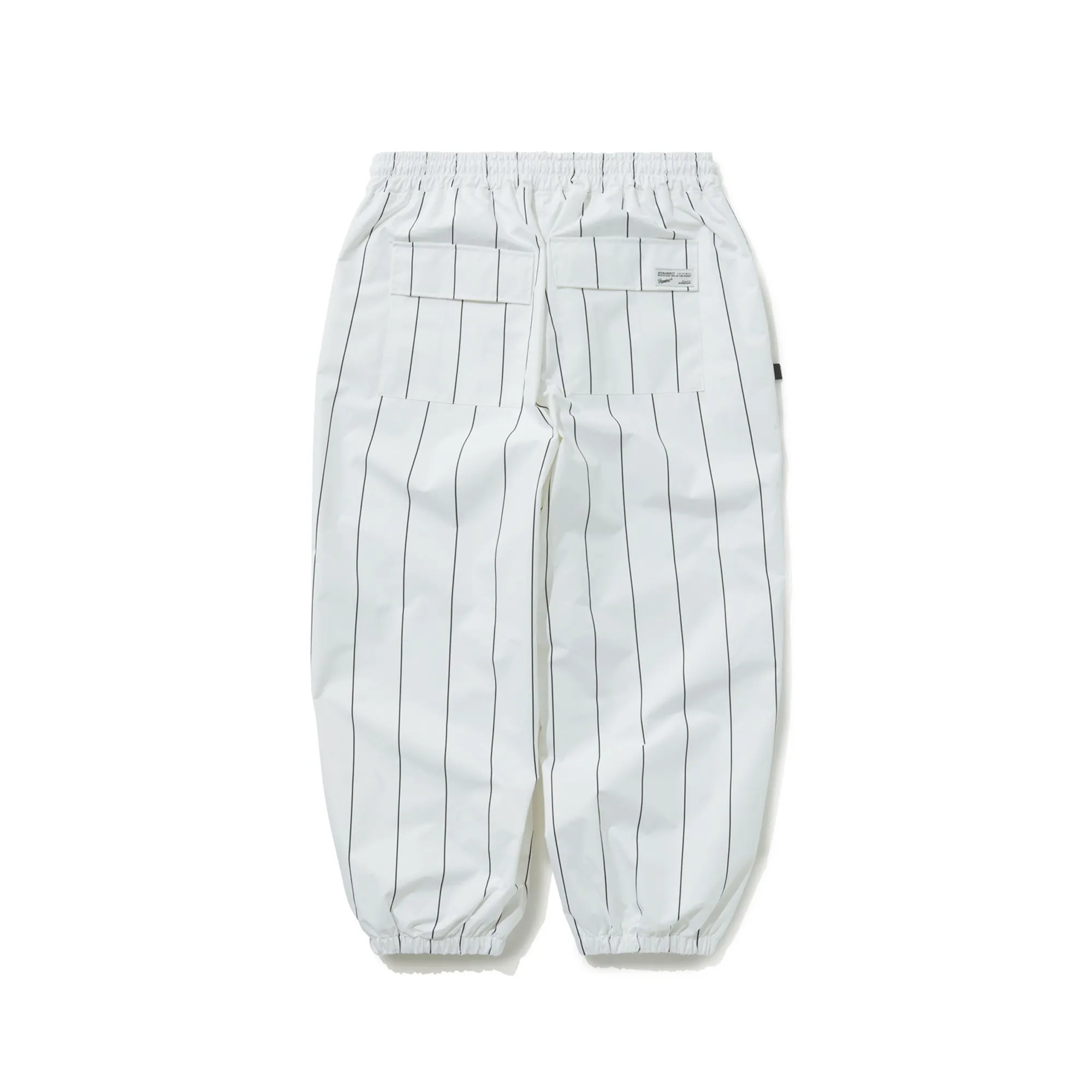 STRIPE SPORTY SUPER WIDE JOGGER PANTS WHITE