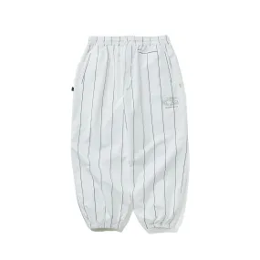 STRIPE SPORTY SUPER WIDE JOGGER PANTS WHITE