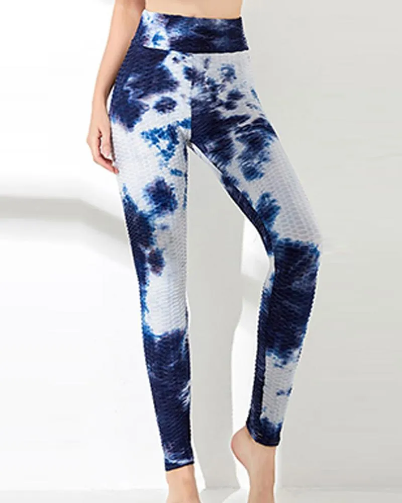 Tie Dye Skinny High Elastic Yoga Panties Active Pants